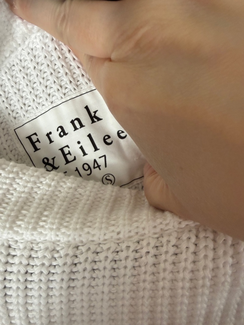 Frank & Eileen Montecito Sweater White Knit Pullover - Picture 7 of 11